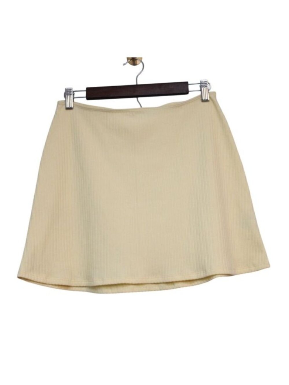 Reformation Mini Skirt Size Medium Butter Yellow Ribbed Knit Stretch Preppy